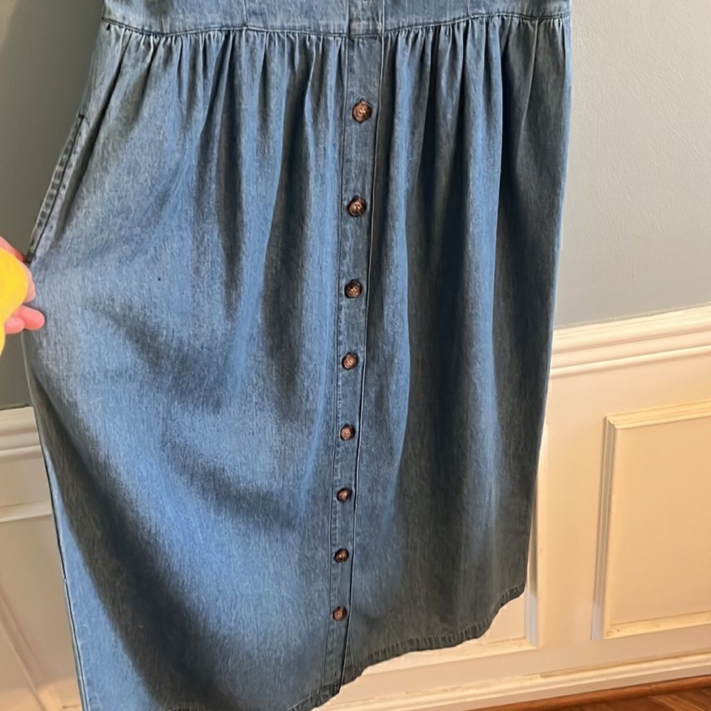 Women’s size 8 Vintage shirt sleeved Denim Dress 100% cotton prairie core - Picture 13 of 14